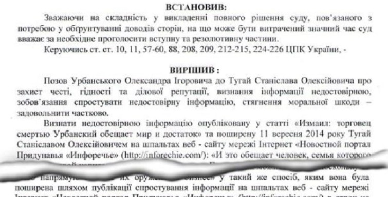 Клевета об Александре Урбанском наказана судом